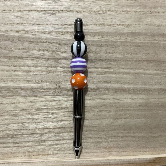 Halloween Themed Plastic Beaded Pen - Picture 1 of 2